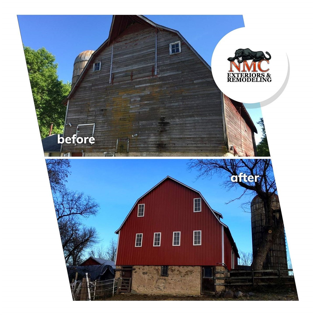 Metal Siding Replacement to 100 year old barn. Medina, MN
